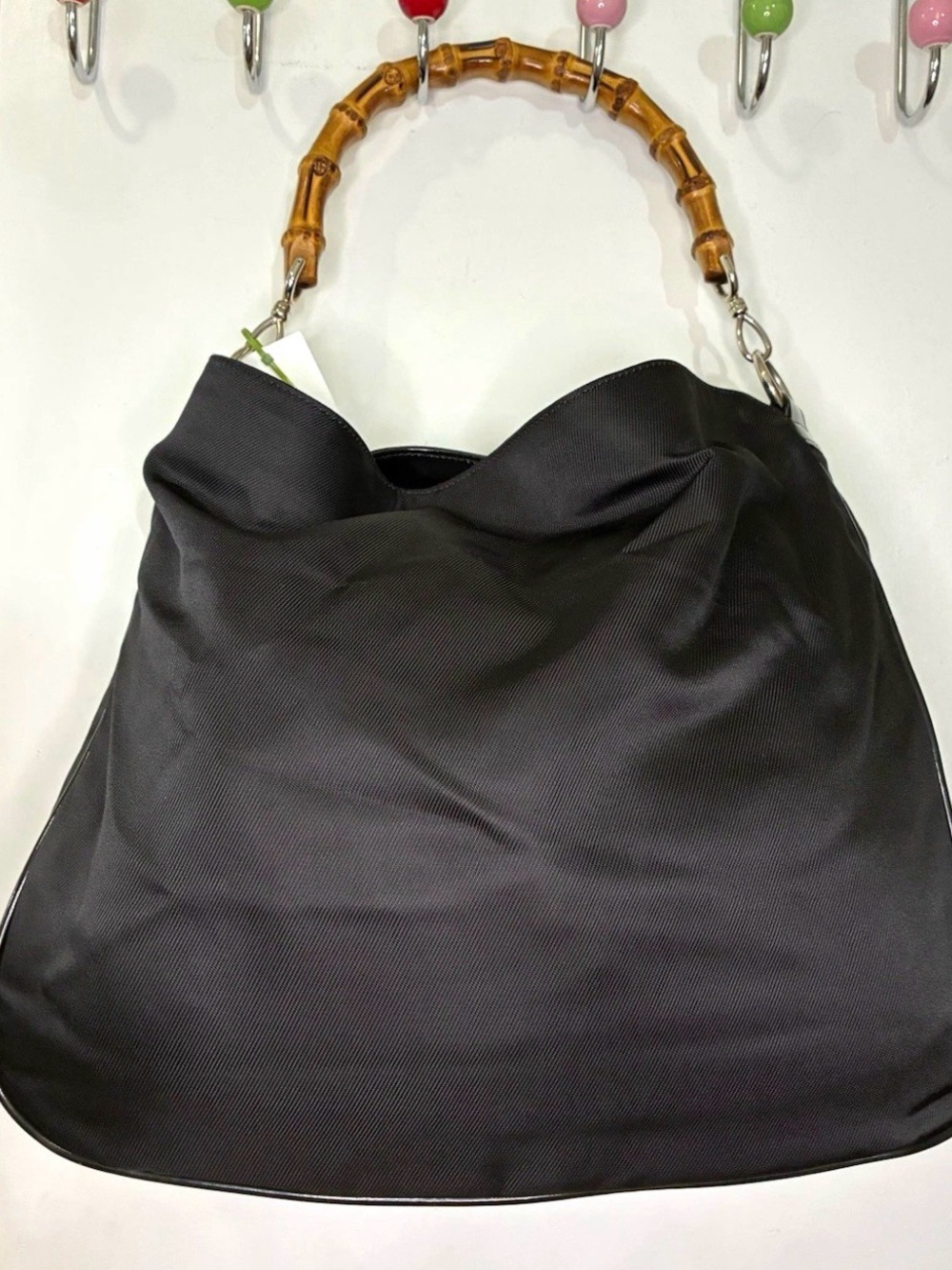 Gucci Black Tote with Bamboo Handle